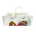 El embalaje impermeable de la playa del fieltro a granel blanco lleva el bolso con logotipos el bolso de compras
